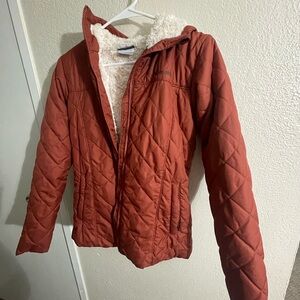 Columbia Rust Quilted Jacket with Fleece Lining
